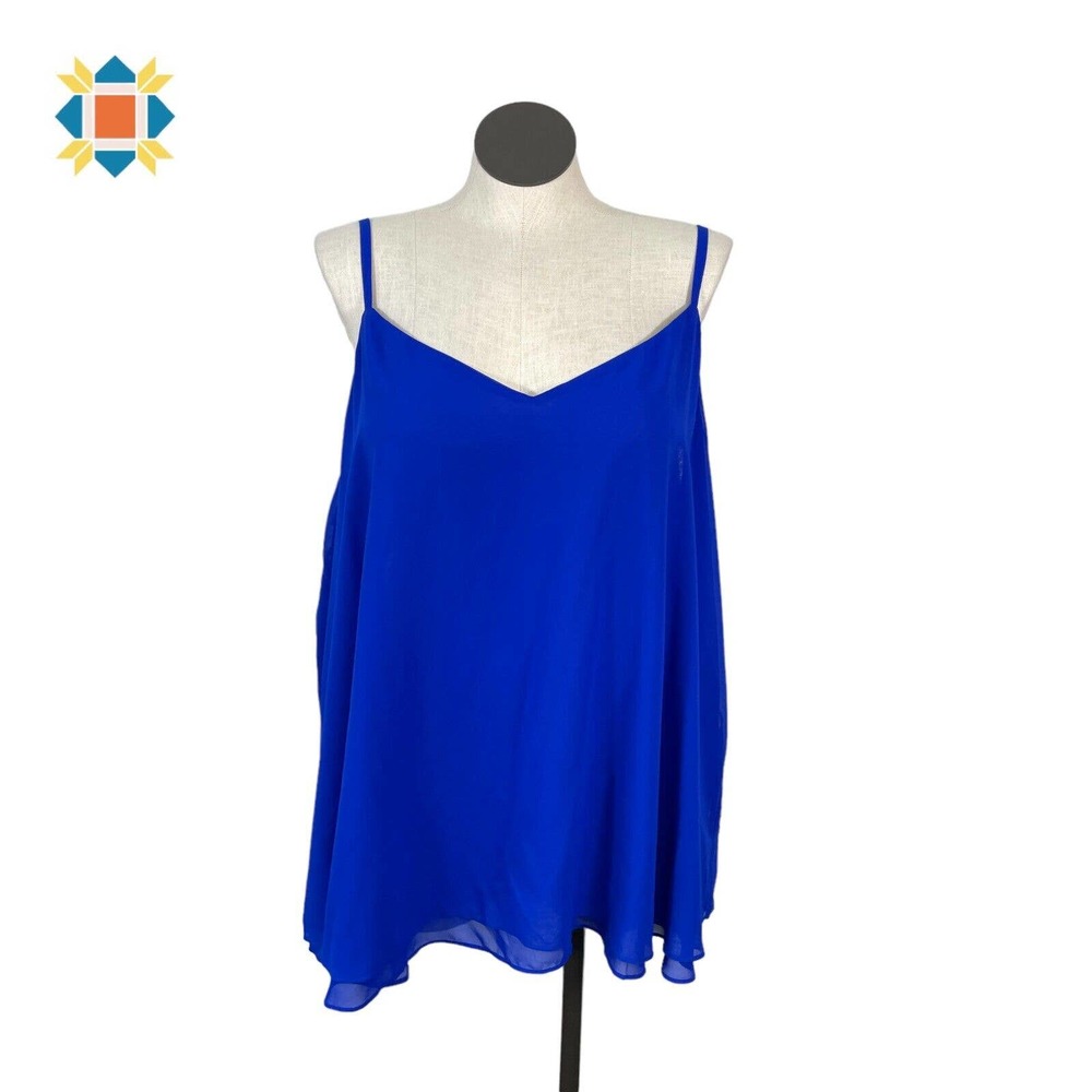 Torrid Women's Size 5X Electric Blue Sophie Chiffon Double Layer Cami NEW